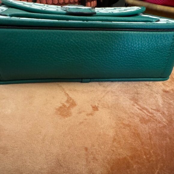 Coach Lonnie Crossbody in Green Signature Jacquard with Matching Wallet - Picture 6 of 10